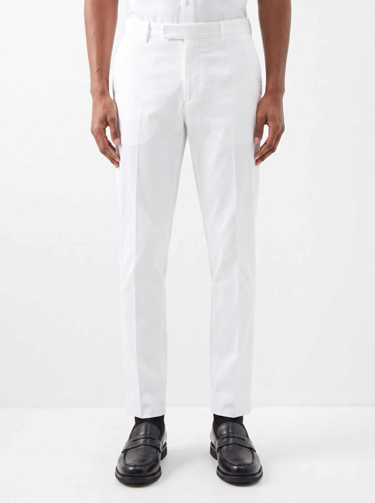 Sorte penny loafers i skind