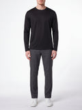 SVART → Långärmad lyx-T-shirt – Svart