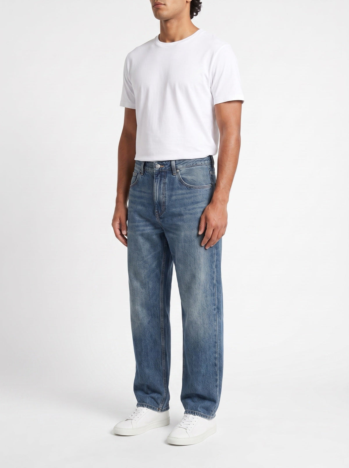 Oversize, avslappnade vintagejeans med raka ben