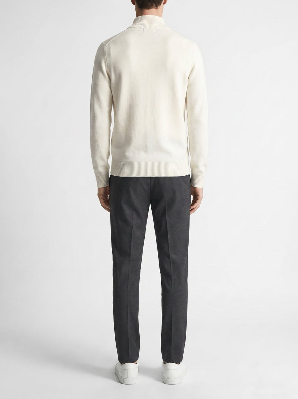 Klassisk dragkedjecardigan i off-white