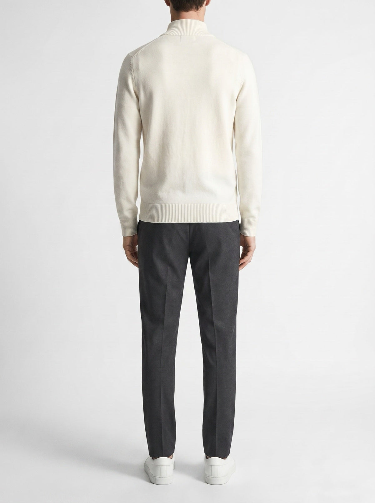 Klassisk dragkedjecardigan i off-white
