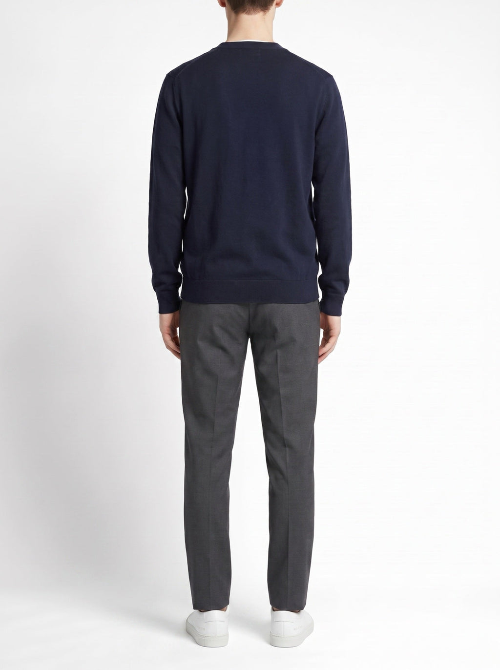 Mo Maike Essential strikket cardigan med v-hals — Marineblå#farge_marinebl