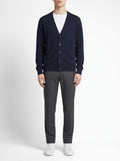 Mo Maike Essential strikket cardigan med v-hals — Marineblå#farge_marinebl