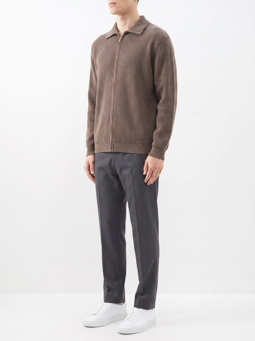 Langston strikket kardigan med hette — Brun#farge_brun