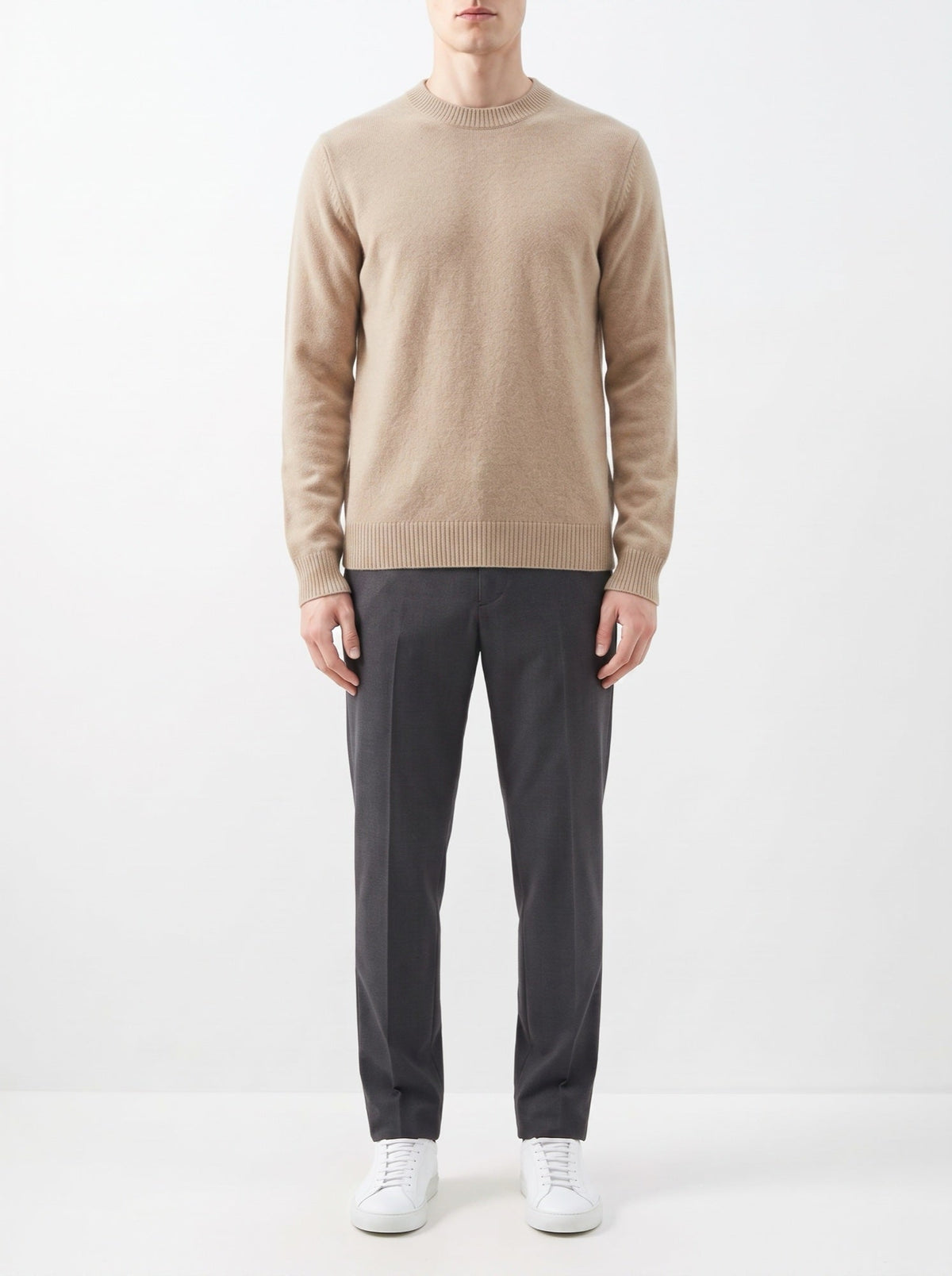 Elegant vest med polokrage — Beige#farge_beige