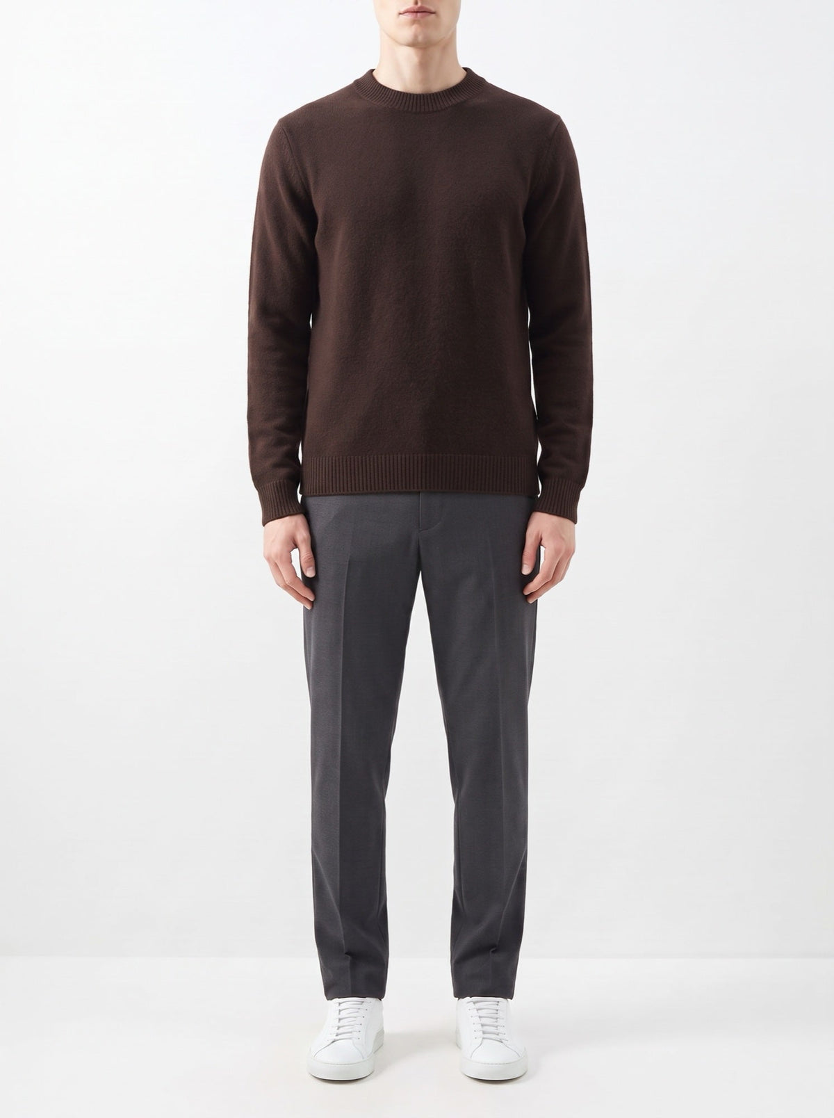 Elegant vest med polokrage — Brun#farge_brun