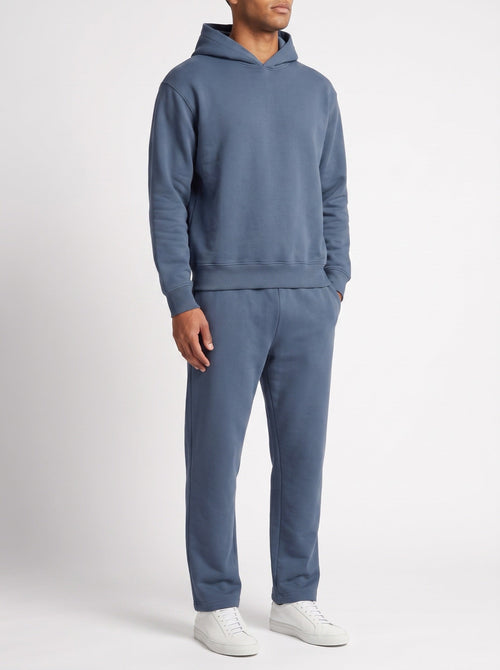 2-delt sett med løs passform, hettegenser og joggebukse – Blå