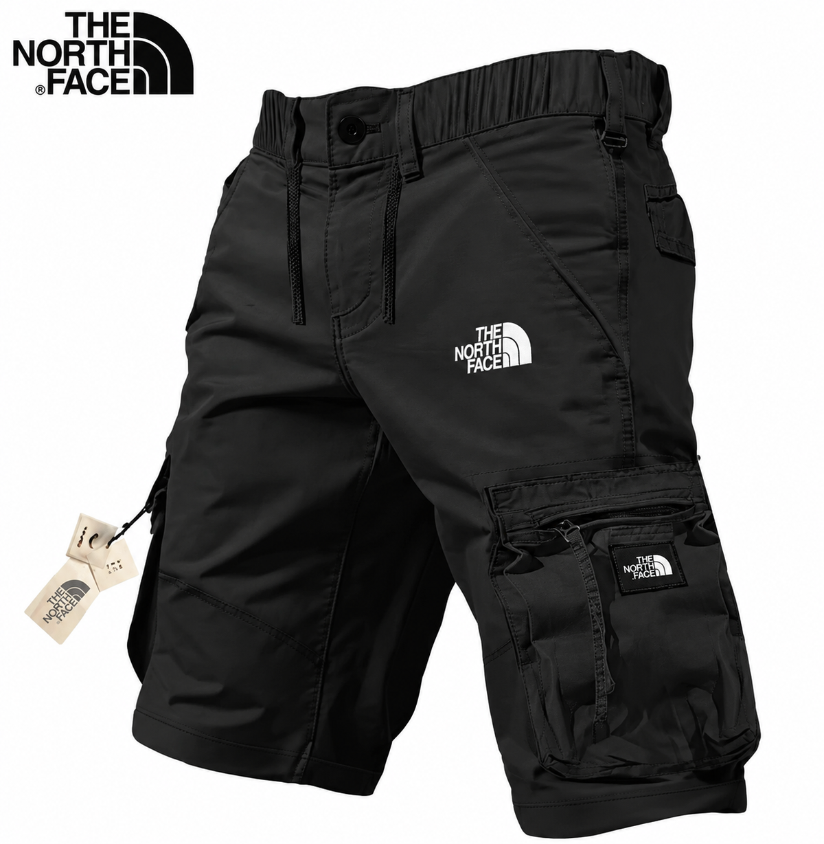 Lette cargoshorts — Svart#farge_svart