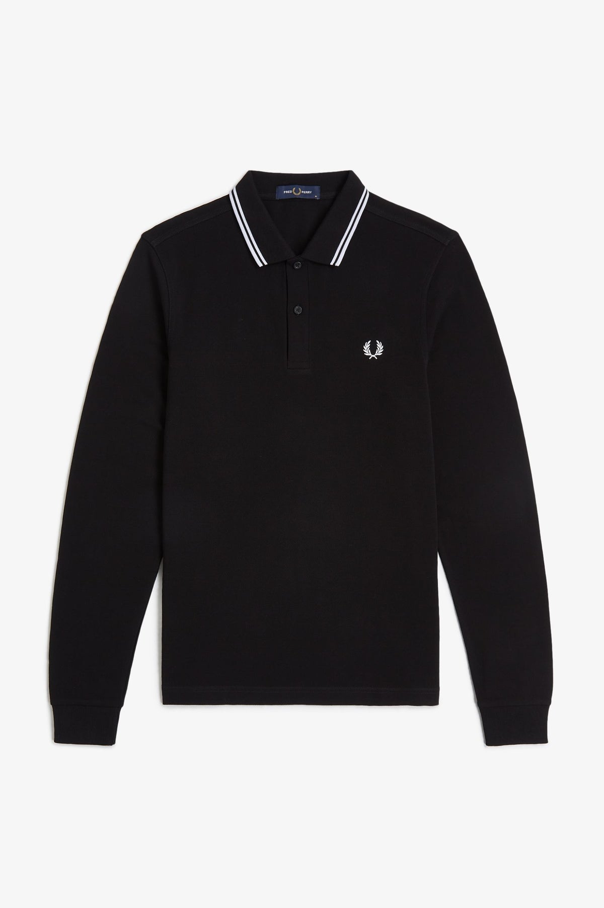Fred Perry® Langermet piképolo — Svart — forfra#farge_svart