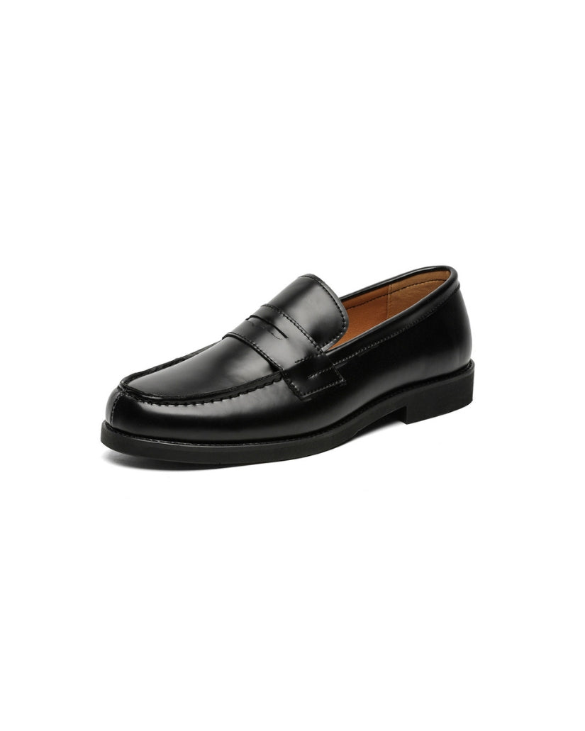 Schwarze Penny Loafer aus Leder