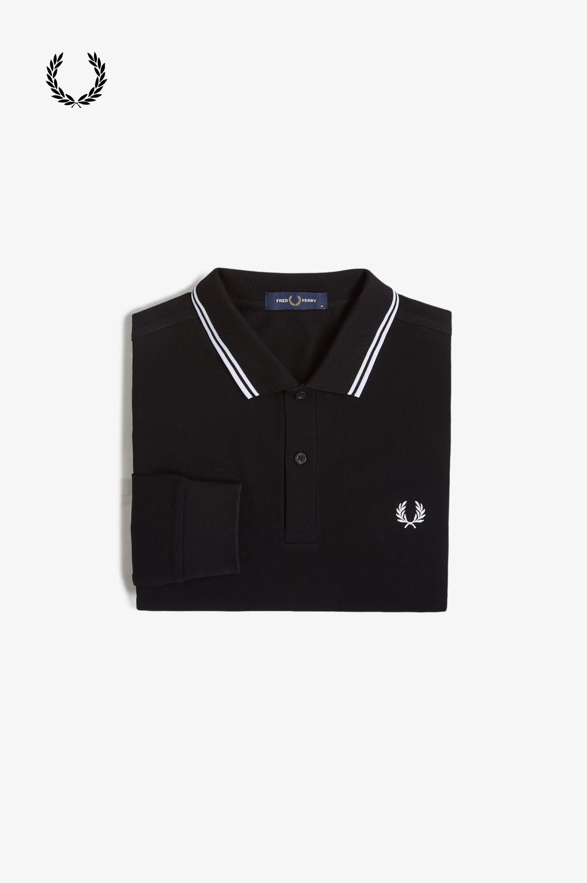 Fred Perry® Langermet piképolo — Svart — brettet#farge_svart
