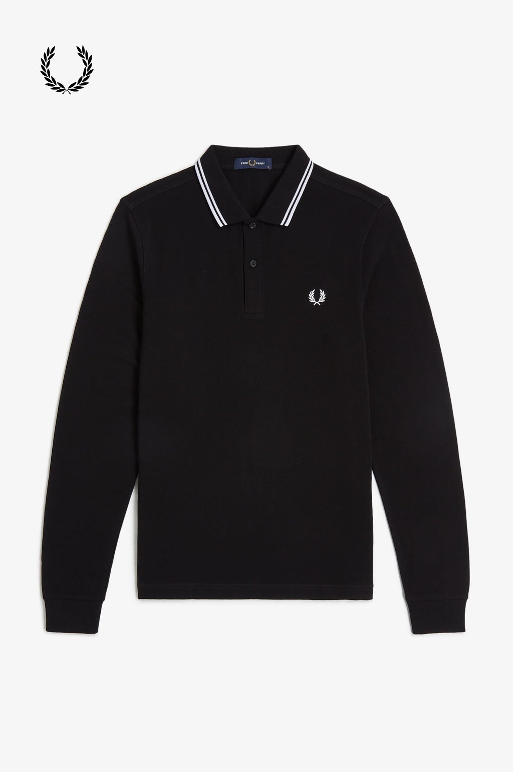 Fred Perry® Langermet piképolo — Svart — forfra#farge_svart