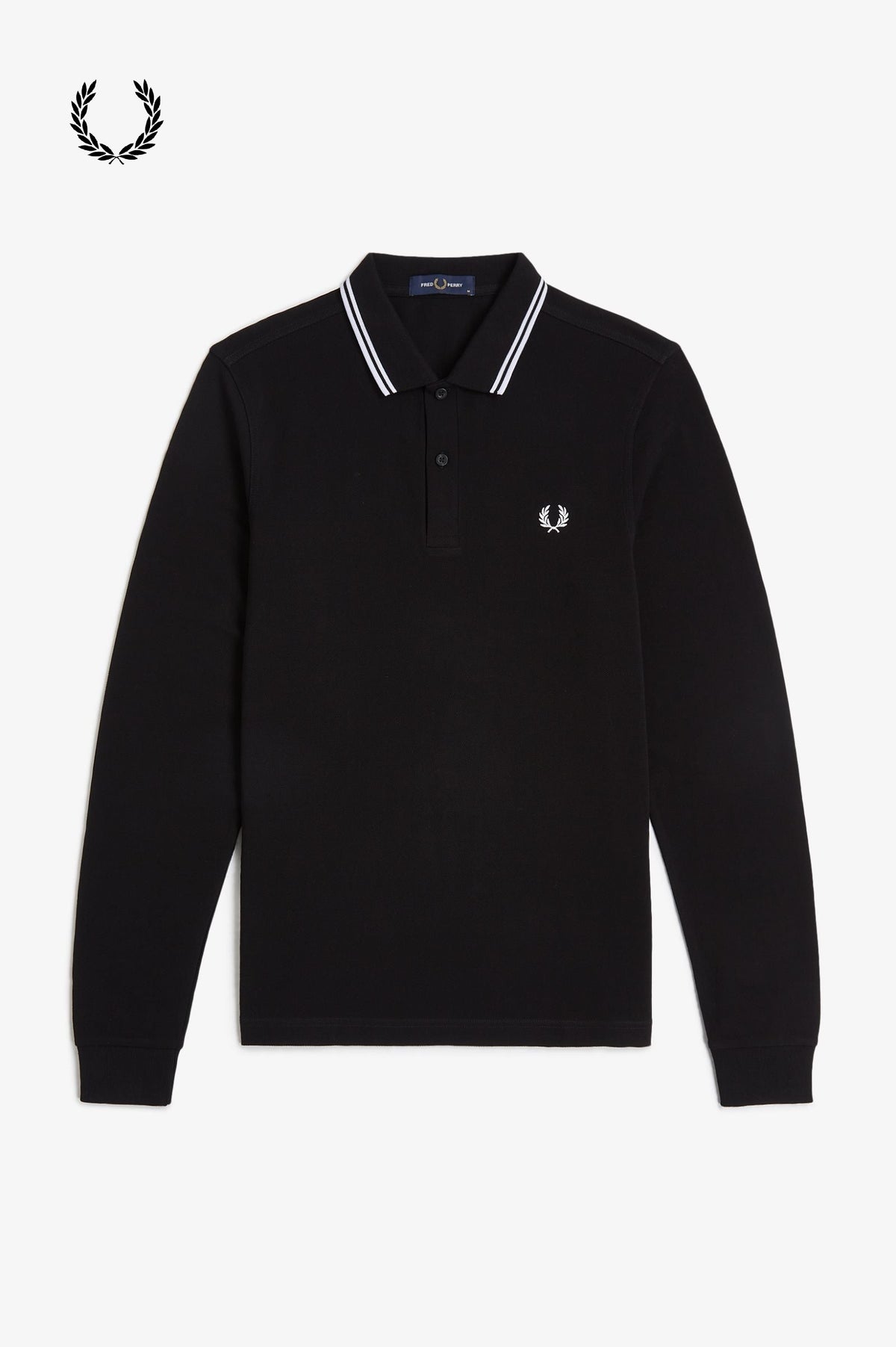 Fred Perry® Langermet piképolo — Svart — forfra#farge_svart